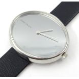 Georg Jensen 'Vivianna' stainless steel wristwatch on leather strap,