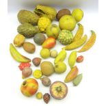 An assortment of vintage plastic fruit