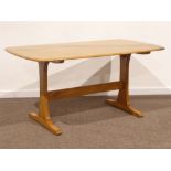 Ercol light elm rectangular dining table, 152cm x 84cm,