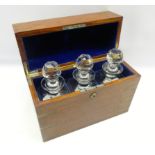 Early 20th century oak and brass bound decanter box by Army & Navy,