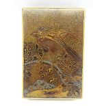 Another Japanese lacquer box, Edo period (18th Century) with a falcon on a flowering branch in gold,