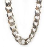 Silver curb link necklace stamped 925, approx 4.