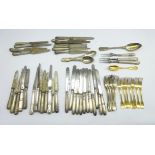 Set of 12 silver handled table knives, the blades by Richardson of Sheffield,