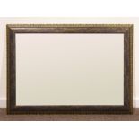 Contemporary mirror in black painted and gilt frame,