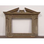 Early 19th century wood and gesso overmantle frame,