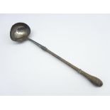 George II silver side pouring ladle with turned wooden handle London 1729 Maker: James Slater
