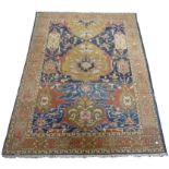 Persian Ziegler rug carpet, stylised floral design on abrash light blue field,