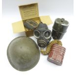 Gas mask inscribed 'B W & M Ltd 1942' ,