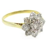 18ct gold diamond cluster ring hallmarked Condition Report & Further Details Size