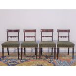 Early 19th century set four mahogany dining chairs,