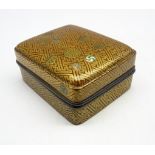 Japanese rectangular lacquer box and cover Edo period (18th-19th Century)decorated in gold hiramaki
