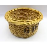 English wicker circular basket inscribed Covent Garden D 40cm