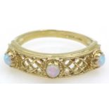 9ct gold opal filigree set ring,