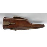Leather leg of mutton shotgun case,
