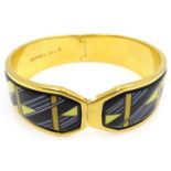 Michaela Frey gilt and enamel hinged bangle,