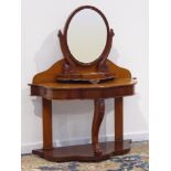 Victorian mahogany washstand, shaped back and front,