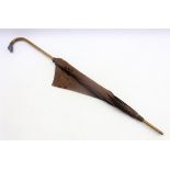 Ladies brown silk umbrella by Brigg and Son, London and Paris,