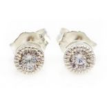 Pair of silver cubic zirconia stud ear-rings,