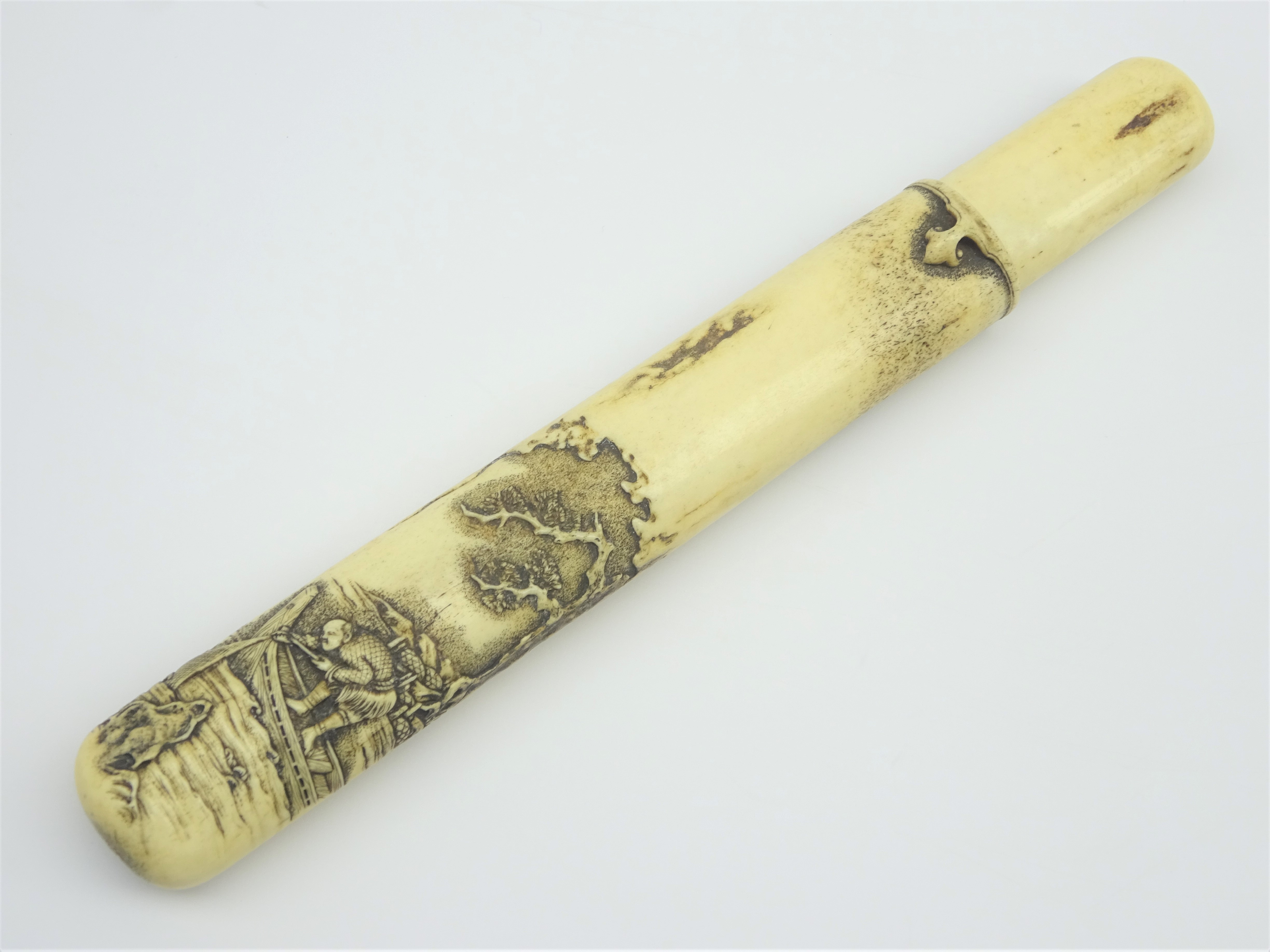 Japanese Stag Antler pipe case,