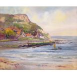 Henry Hadfield Cubley (British 1858-1934): 'Runswick Bay Yorkshire', oil on board signed,