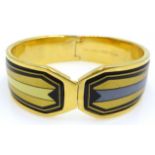 Michaela Frey gilt and enamel hinged bangle,