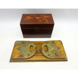 Victorian burr walnut and brass bound book slide and an early 20th century Japanese two division