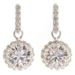 Pair of cubic zirconia pendant ear-rings,