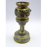 Japanese brass and enamel lamp table lamp H37cms,