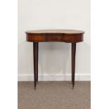 19th century mahogany kidney shaped occasional table, single drawer,