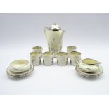 Art Deco Gray's pottery coffee set for six,