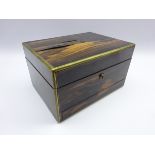Victorian coromandel and brass bound vanity box,
