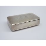 George III silver snuff box, the cover inscribed 'To A.