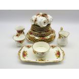 Royal Albert 'Old Country Roses' tea ware comprising five cups, six saucers, six tea plates,