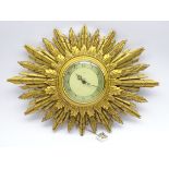 'Smiths' gilt star burst wall clock,