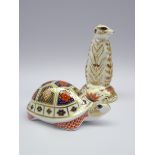 Two Royal Crown Derby paperweights 'Meerkat' and 'Turtle',