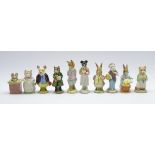 Ten Beswick Beatrix Potter figures; Pickles, Ribby, Tom Thumb, Cecily Parsley, Ginger,
