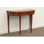 Early 19th century mahogany fold over card table.