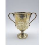 'Harris Crown Brand Butchery Skills Championship'- a silver 2 handled trophy London 1923,