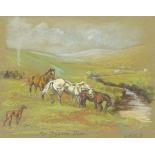 South American School (20th century): Rounding up the Horses, Figures on Horseback,