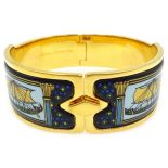 Michaela Frey Team gilt and enamel hinged bangle,