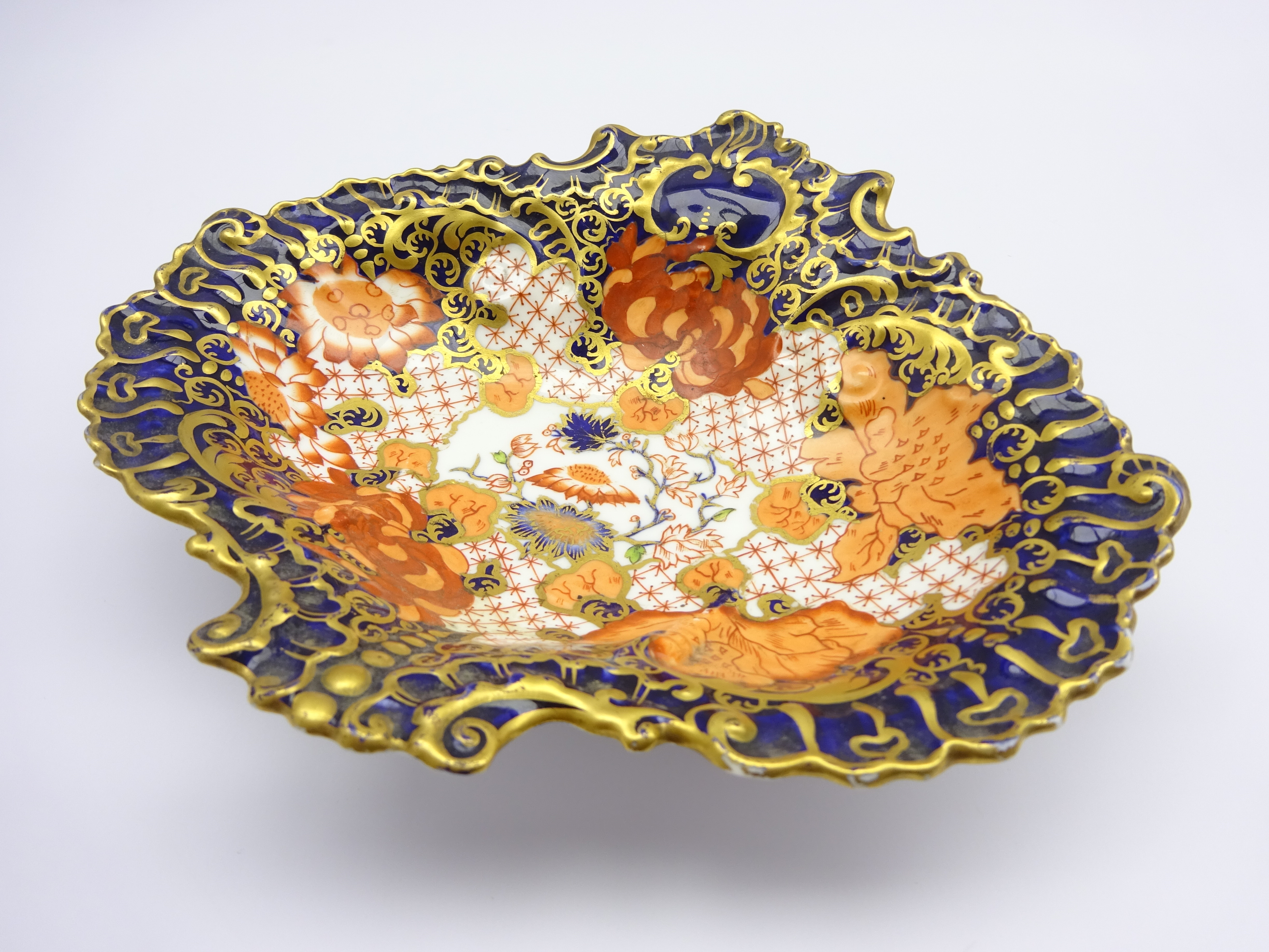 Two Royal Crown Derby paperweights 'Frog' and 'India' and a Royal Crown Derby Imari leaf shaped - Image 3 of 4