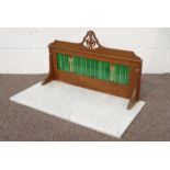 Edwardian walnut washstand top, white marble top and tiled back,