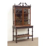 19th century Chippendale style display cabinet on stand,