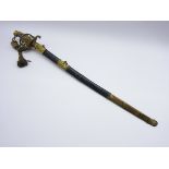 19th Century Swedish Naval officers sword by Eskilstuna with wire wound shagreen grip and pierced