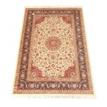 Persian Kashan design beige ground rug/wall hanging,