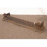 Ornate Victorian style cast iron fire fender,
