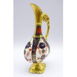 Royal Crown Derby 'Old Imari' pattern ewer with gilded collar and foot, Pattern 1128,