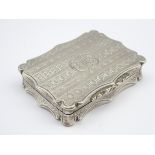 Early Victorian silver vinaigrette with pierced and gilded grille,