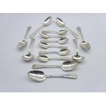 Set of 6 George III silver Old English pattern table spoons with monogram London 1809 Maker: