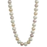 Tri-colour pearl necklace,